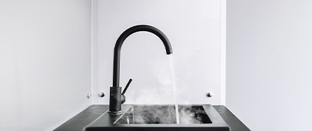 tap with hot water