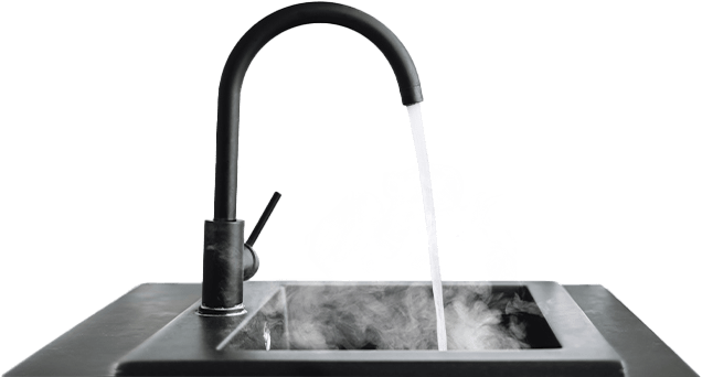 tap with hot water