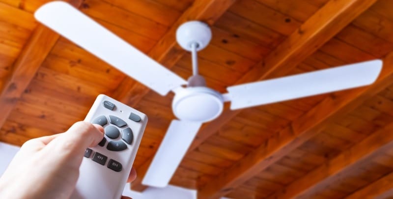 Controlling the ceiling fan with a remote