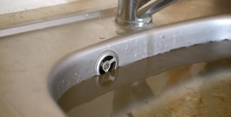 blocked drain sink