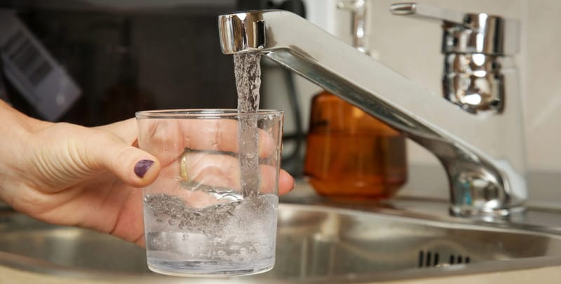 cloudy water coming from a kitchen tap