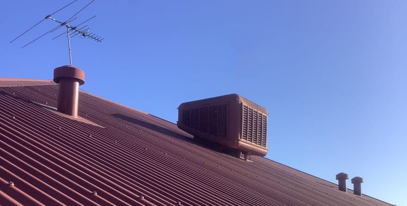 evaporative cooler on a hot tin roof