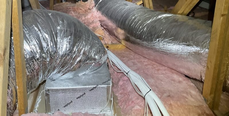 heating ducts in the roof
