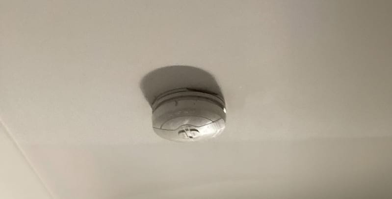 smoke detector installed on ceiling